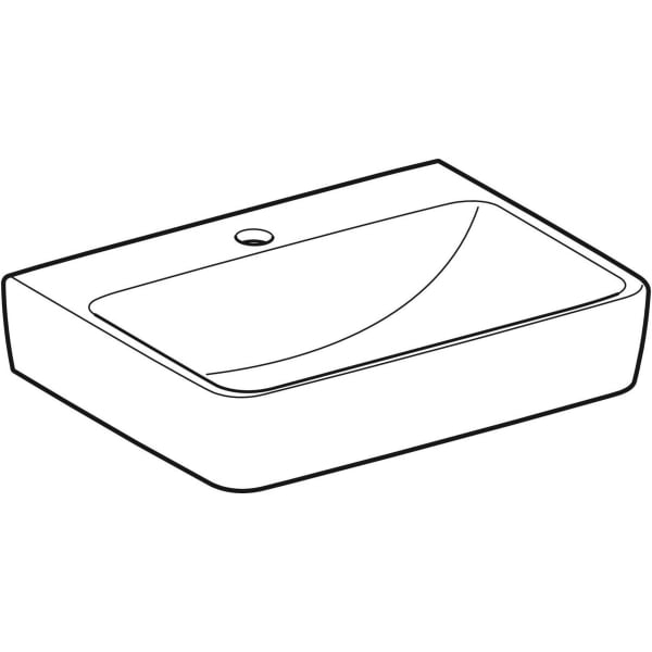 Geberit Renova Plan Handwaschbecken, 50x38cm m. Hl. mi., o. Ül., weiß, KeraTect