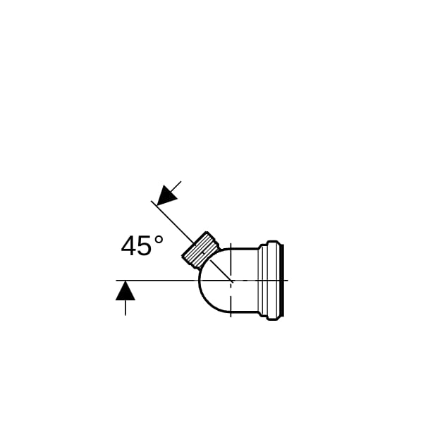Geberit Anschlussbogen, 90Gr m. Zusatzanschluss rechts, d90/110, weiß