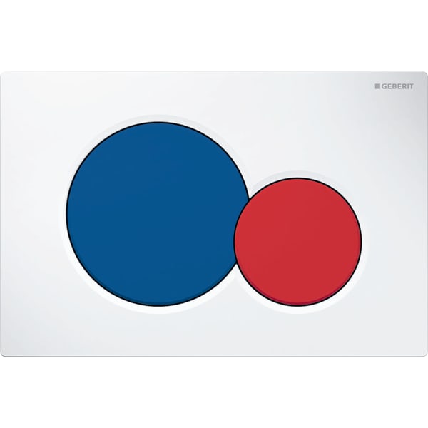 Geberit Sigma01 BetPl., für 2-Mengen-Spülung weiß / blau / rot Geberit Sigma01 BetPl., für 2-Mengen-Spülung weiß / blau / rot
