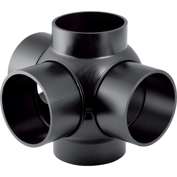 Geberit PE Kugelabzweig 88,5Gr dreifach Anschlüsse 90Gr versetzt d110/110