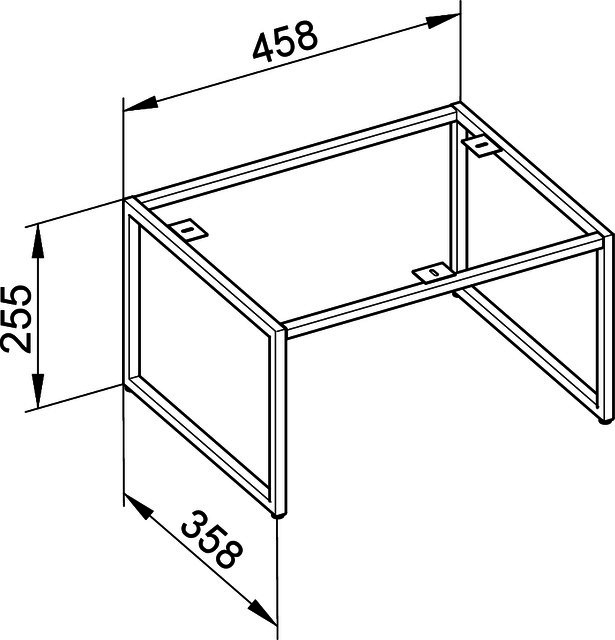 KEUCO Bodengestell X-Line 33198, cashmere, 460x255x360mm