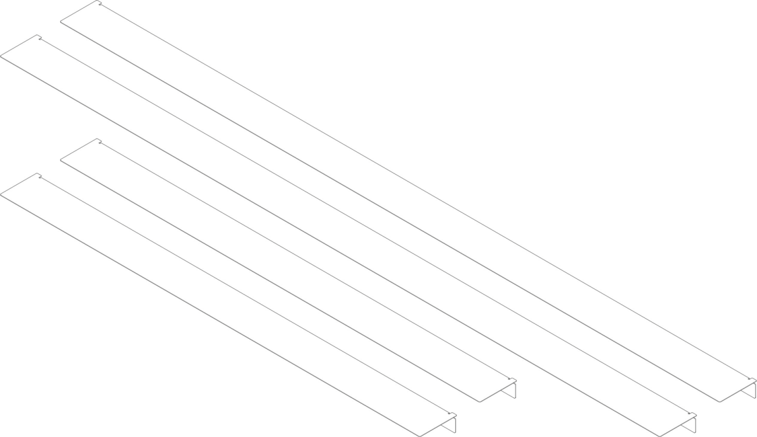 DO Bef. Montagewinkel Decke ERSATZTEILE 90172017100 1100 x 25 x 61,5 mm