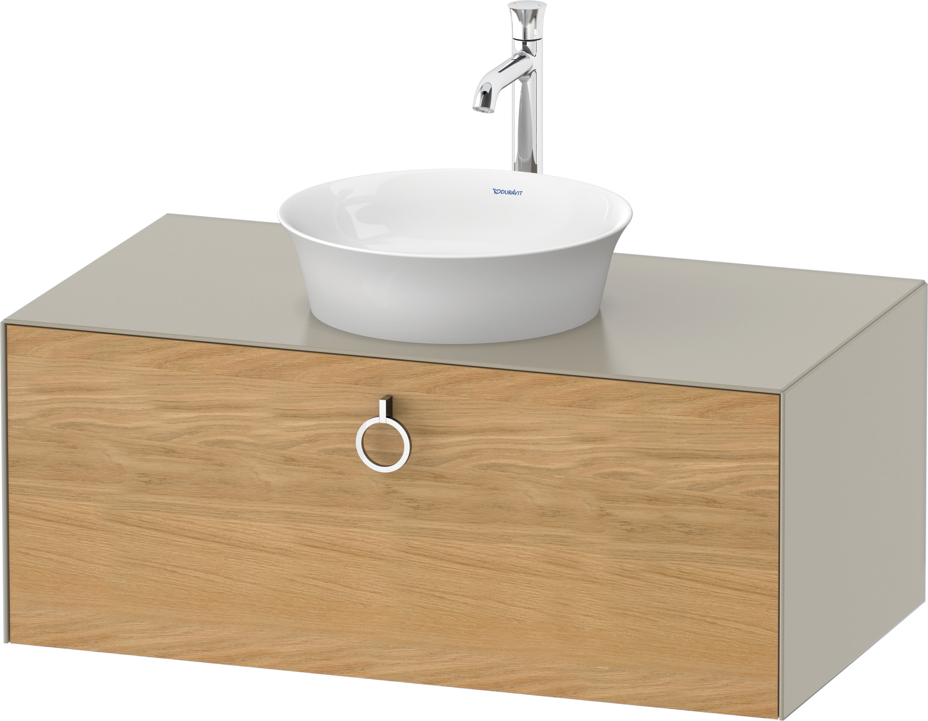 Duravit WTU wandh. White Tulip,1 Ausz.,mit Griff,408x1000x550,Eiche N.M./Taupe Sdm