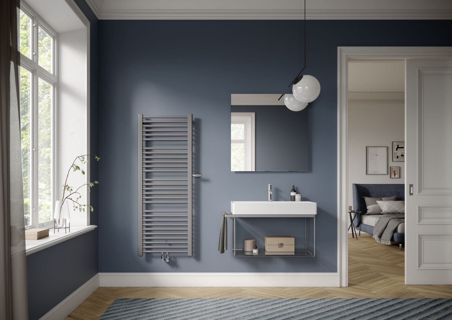 Kermi Basic plus, BH 1172x599x35 mm QN 662 W, RAL 9016, Ventil links