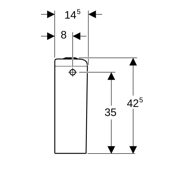 Geberit iCon AP-SPK aufges., 2-Mengen-Sp. Wasseranschl. seitl., Keraweiß Tect