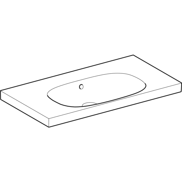 Geberit Acanto Waschtisch m. Ablg., 90x48cm einfache Bef., o. Hl., m. Ül., weiß
