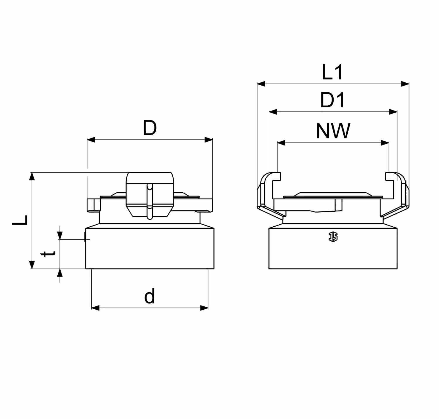 Schnellkupplung Gewindestück IG DN32 11/4",MS,KTW u.W270 Freigabe