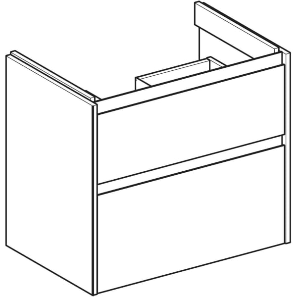 Geberit Renova Plan US f. WT, m. 2 Schubladen 69,3x60,6x44,6cm, lava/l. seidenmatt