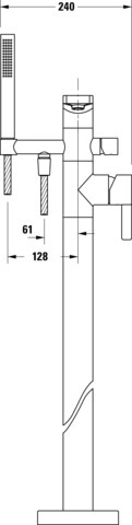 DU D-Neo Einhebel-Wannenmischer bodenst. Keramikmischsystem, Chrom HG