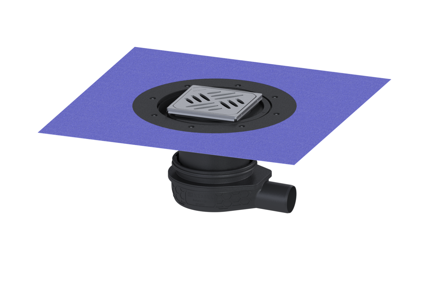 KESSEL-Bodenablauf Der Ultraflache 79 DN 50, Variofix, Designrost Kessel