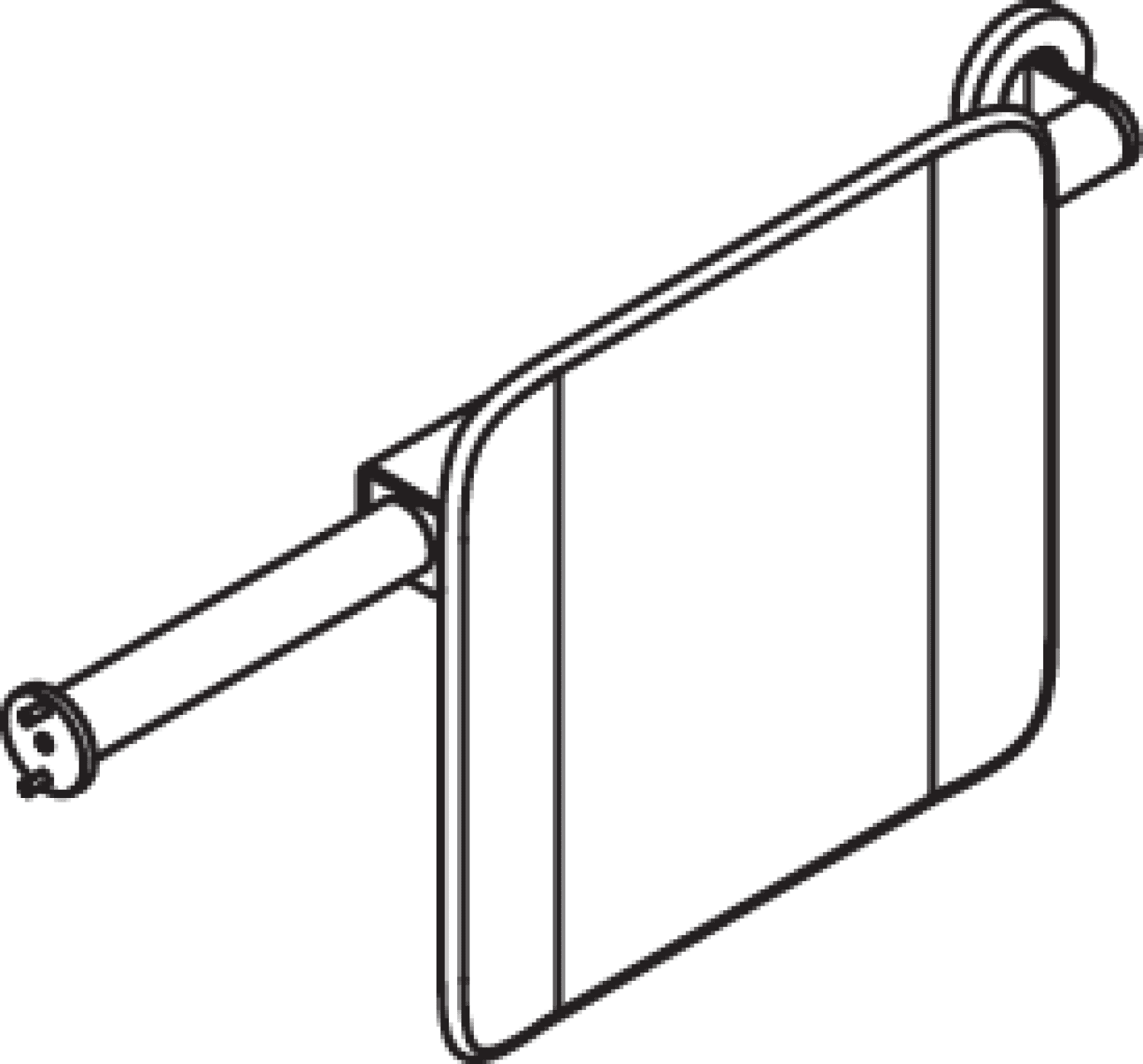 HEWI Rückenst., Sys 900, T:150, li Wand, re SK-Griff (A), chrom anthrazitgrau