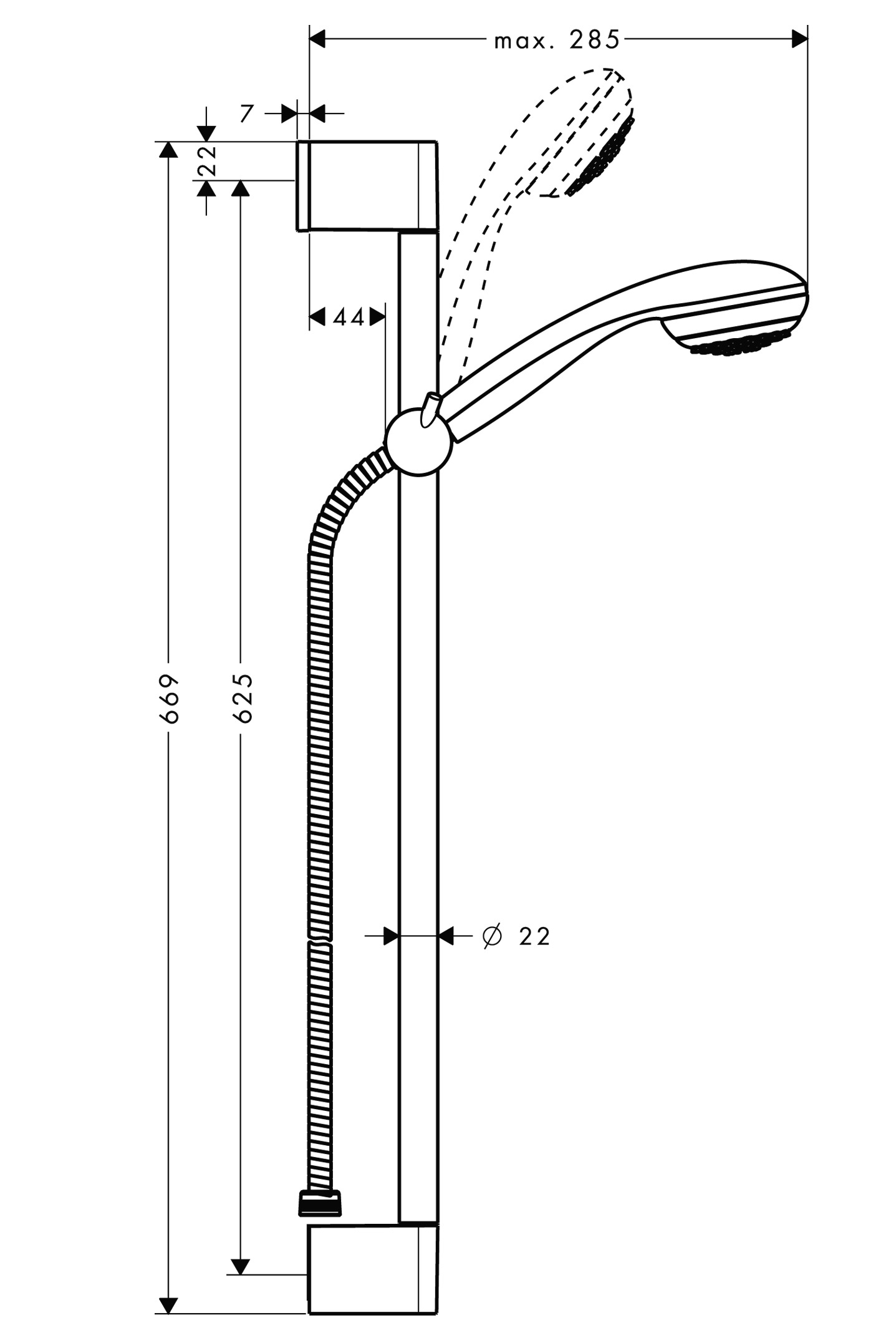 Hansgrohe Brausenset Crometta 85 Green/ Unica'Crometta 650mm chrom