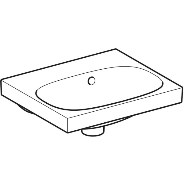 Geberit Acanto Handwaschbecken, 45x38cm o. Hl., m. Ül., weiß