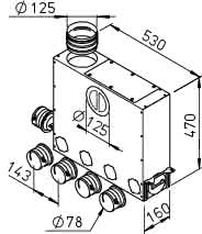 HELIOS Flexpipe Multi-Verteilerkasten FRS-MVK 4plus1-75/125