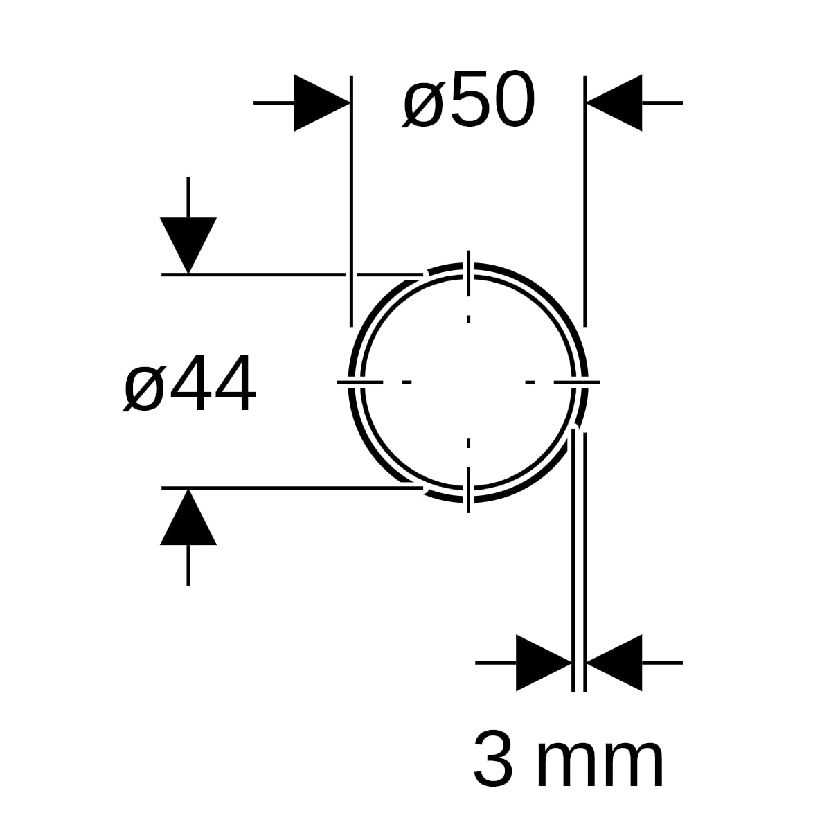 Geberit Spülrohverlängerung d50