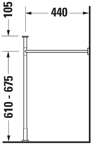 Duravit Metallkonsole Vero für 032912, höhenverstellbar, chrom