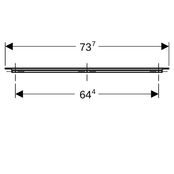 Geberit Griff, B:75cm hochglanz verchromt