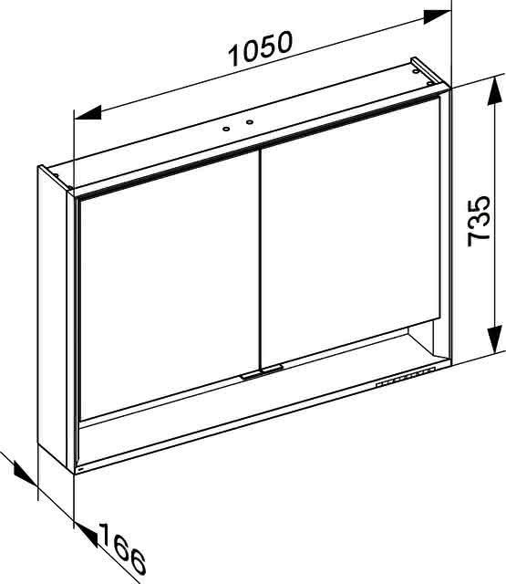 KE SPS Edition Lignatur 23308 DALI Wandvorbau, Eiche ws, 1050x735x165mm