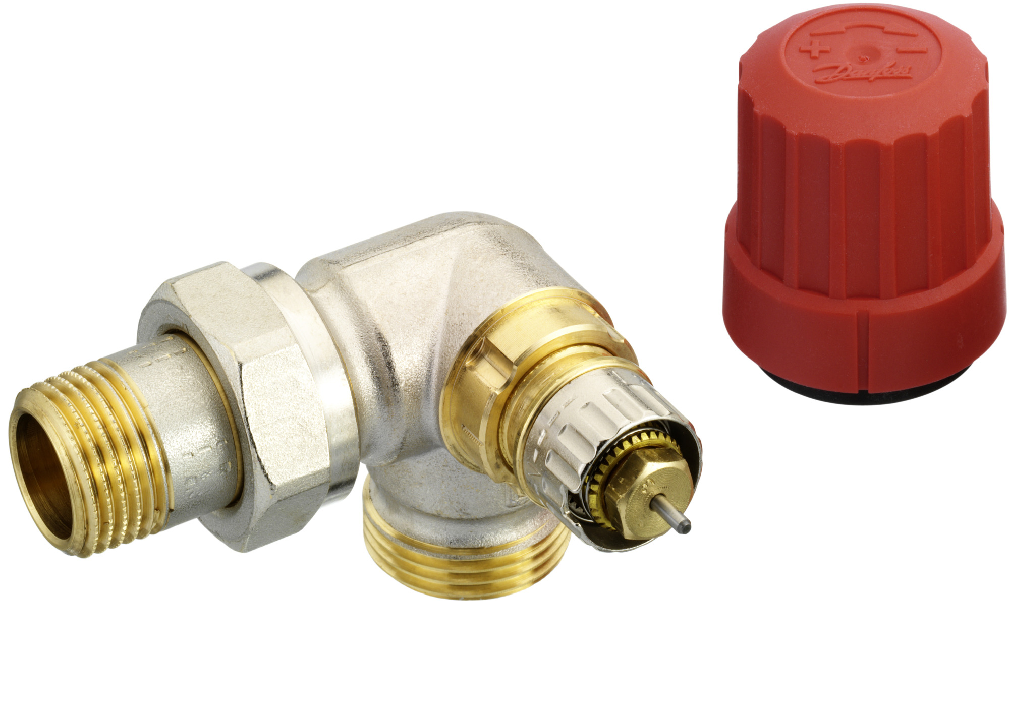 Danfoss Ventilgehäuse RA-N 15 G 3/4 AG, WE rechts, matt vernickelt