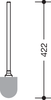 HEWI WC-Bürste, Bürstenstiel verchromt,Sys 100, 800, 815