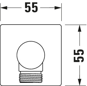 DU Wandanschlussbog. 55x102 Eckig Chrom HG