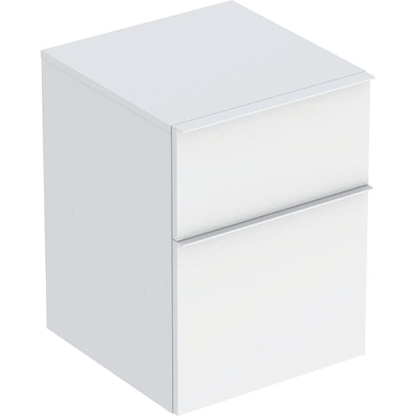 Geberit iCon Seitenschrank, 2 Schubladen 45x60x47,6cm, weiß matt