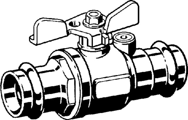 Viega Gaskugelhahn mit SC Profipress G 2671 in 22mm