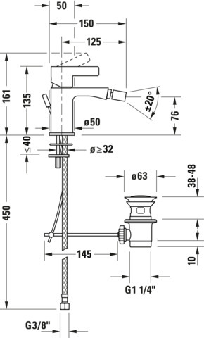 Duravit D-Neo Einhebel-Bidetmischer Chrom HG