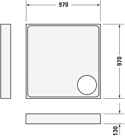 DU Starck Slimline Duschwanne Quadr. 1000x1000x50 mm Wß S.acr. Antislip