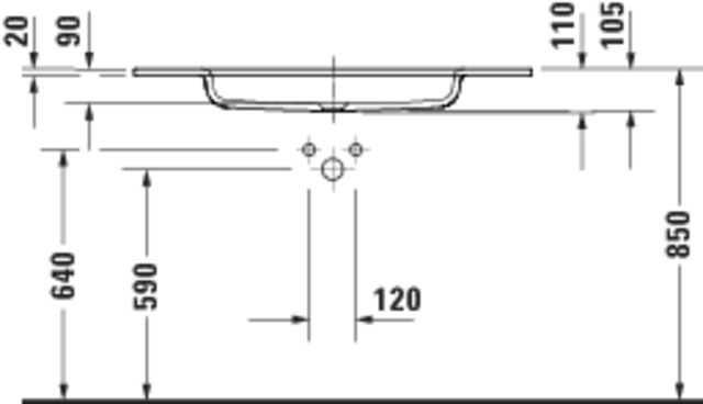 Duravit Sivida MWT,1020x485mm,DuroCast Plus o. ÜL,HL 1,B.1,Weiß Seidenmatt