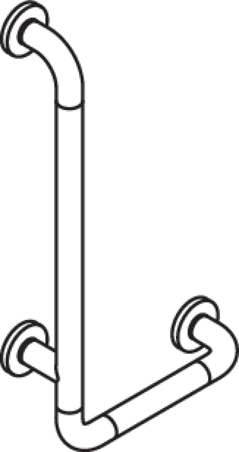 HEWI Winkelgriff Ser 801, AM:600 W:300, Stützlast 300 kg signalweiß