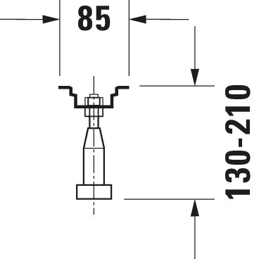 DU Fußgestell für Bade- und Duschwannen mit Seitenlänge > 1500 mm, 3 Stück