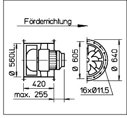 Helios VARD 560/4 EX Rohrventilator RADAX 3-PH, EX-geschützt II 2G
