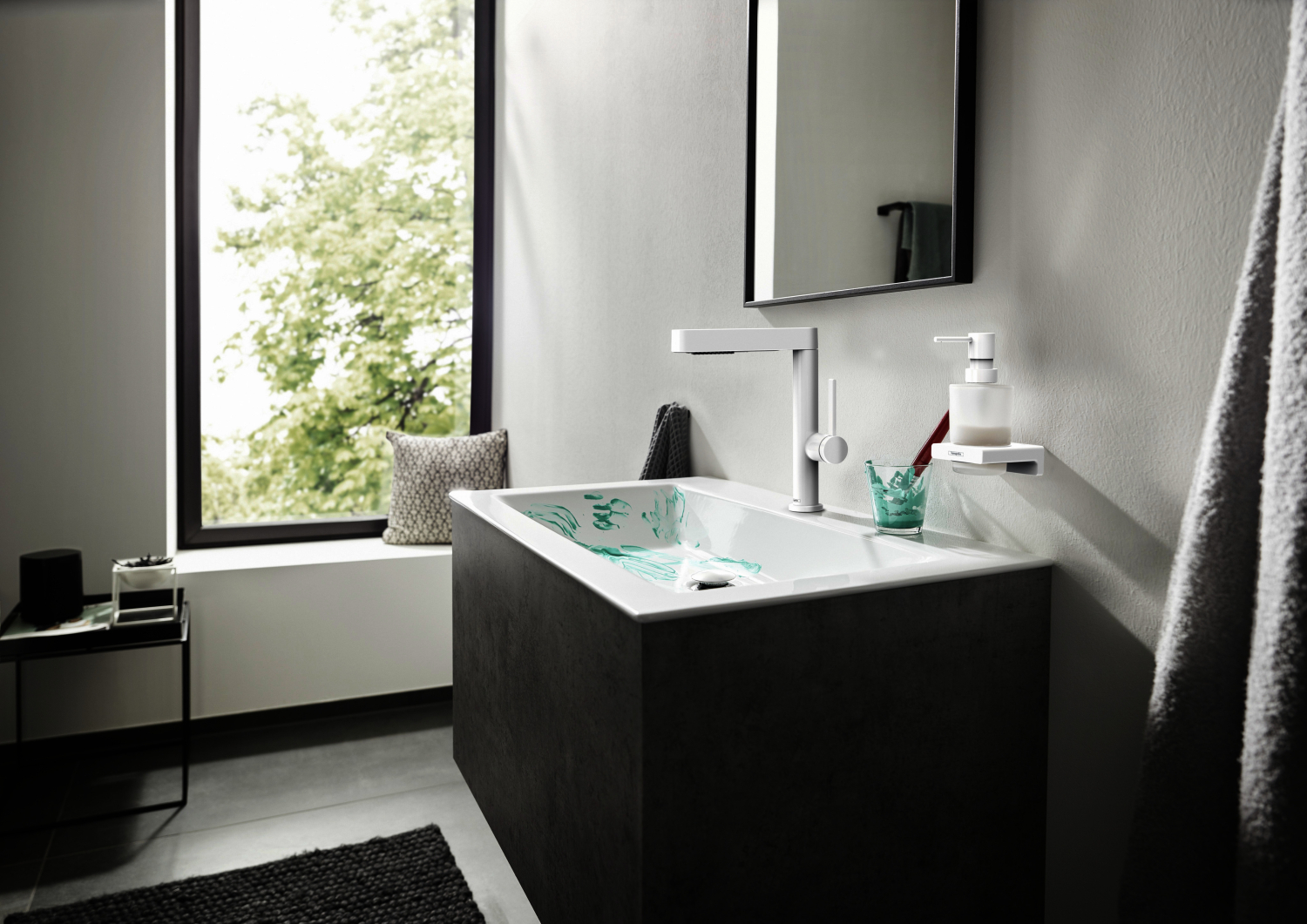 Hansgrohe Waschtischmischer 230 Finoris Ausziehbrause 2jet mattweiss