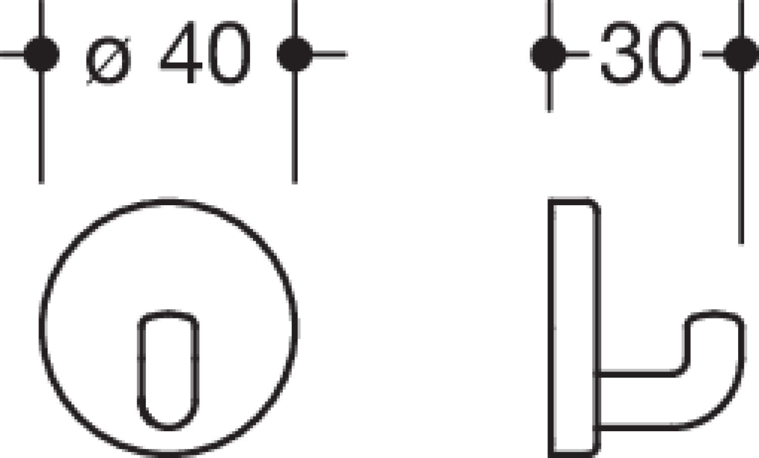 HEWI Wandhaken Ser 801, d:40mm, antimikrobielle Ausrüstung signalweiß