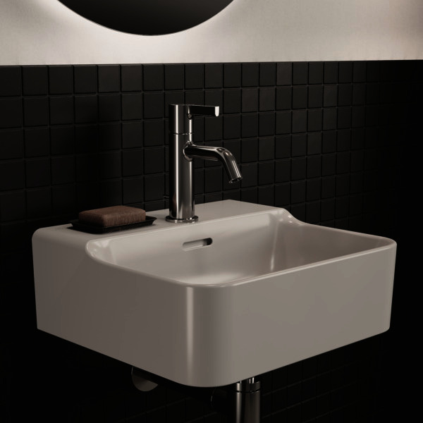IS Handwaschbecken Conca 1 Hl. m.Ül. 400x350x165mm Weiß