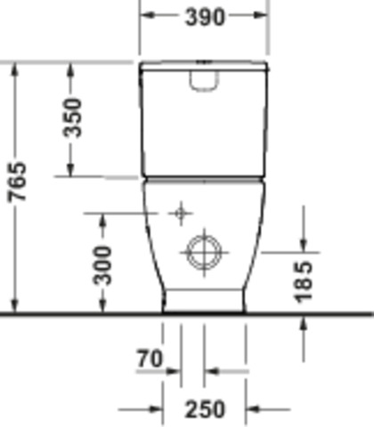 Duravit D-Code Stand-WC f.Kombi.,Tiefsp., Abgang Waagr.,Weiß Hochglanz