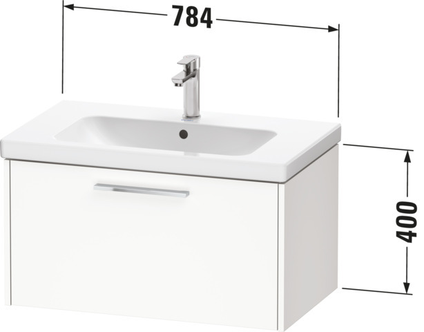 DU D-Code 2.0 WTU Wandh. Auszug 1, 784x400x460,Griff Chrom,Basalt Matt