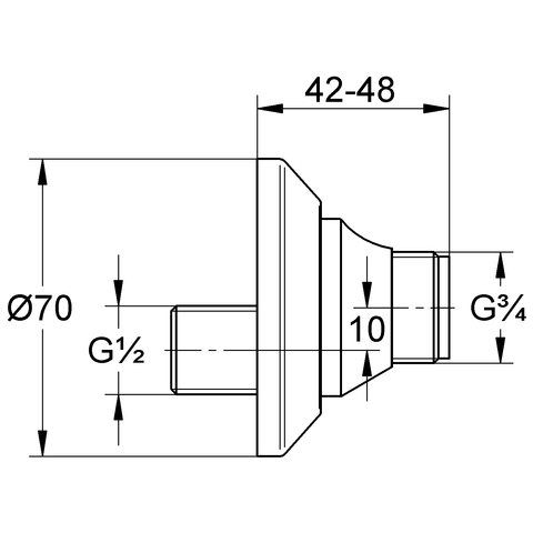 GROHE S-Anschluss 440450 absperrbar für Eichelberg Armaturen chrom