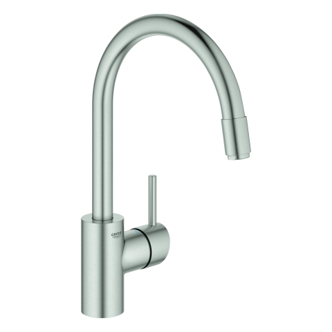 GROHE EH-SPT-Batterie Concetto 32663_3 hoher Ausl. azb. L-Brause supersteel