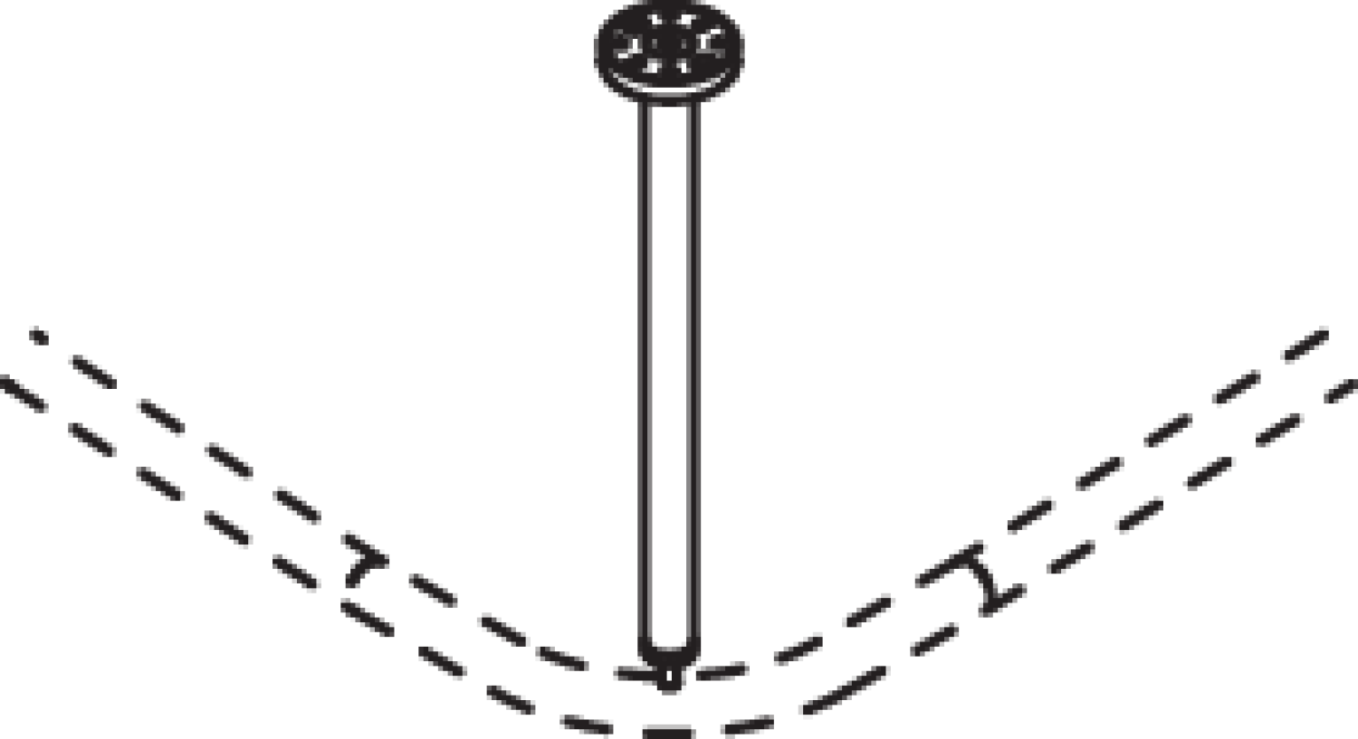 HEWI Deckenabhängung, d:25, A=400mm, plvb weiß tiefmatt