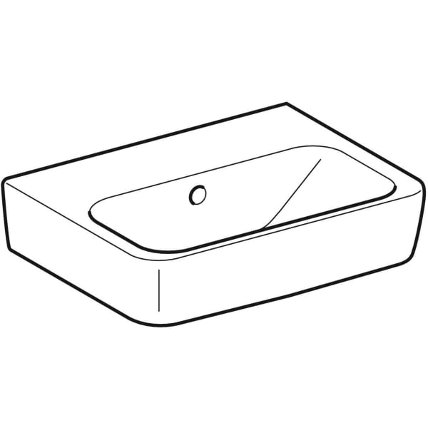 Geberit Renova Plan Handwaschbecken, 45x34cm o. Hl., m. Ül., weiß, KeraTect