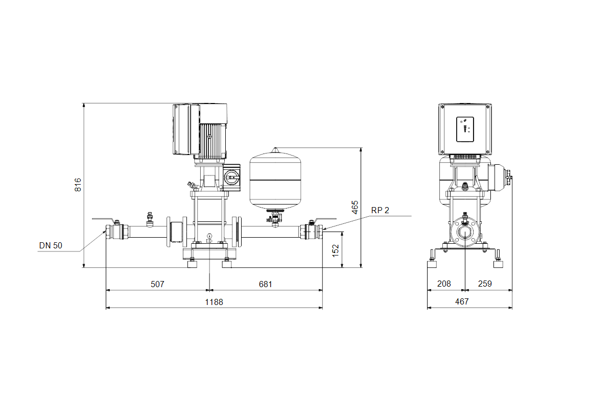 GRUNDFOS Druckerhöhungsanlage Hydro Solo-E CRIE 15-2 UM C-A-B-D-ACD