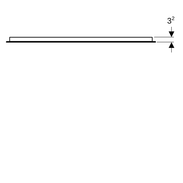 Geberit Option Basic Lichtspiegel, eckig Beleuchtung oben, 90x70x3cm, alu. elox