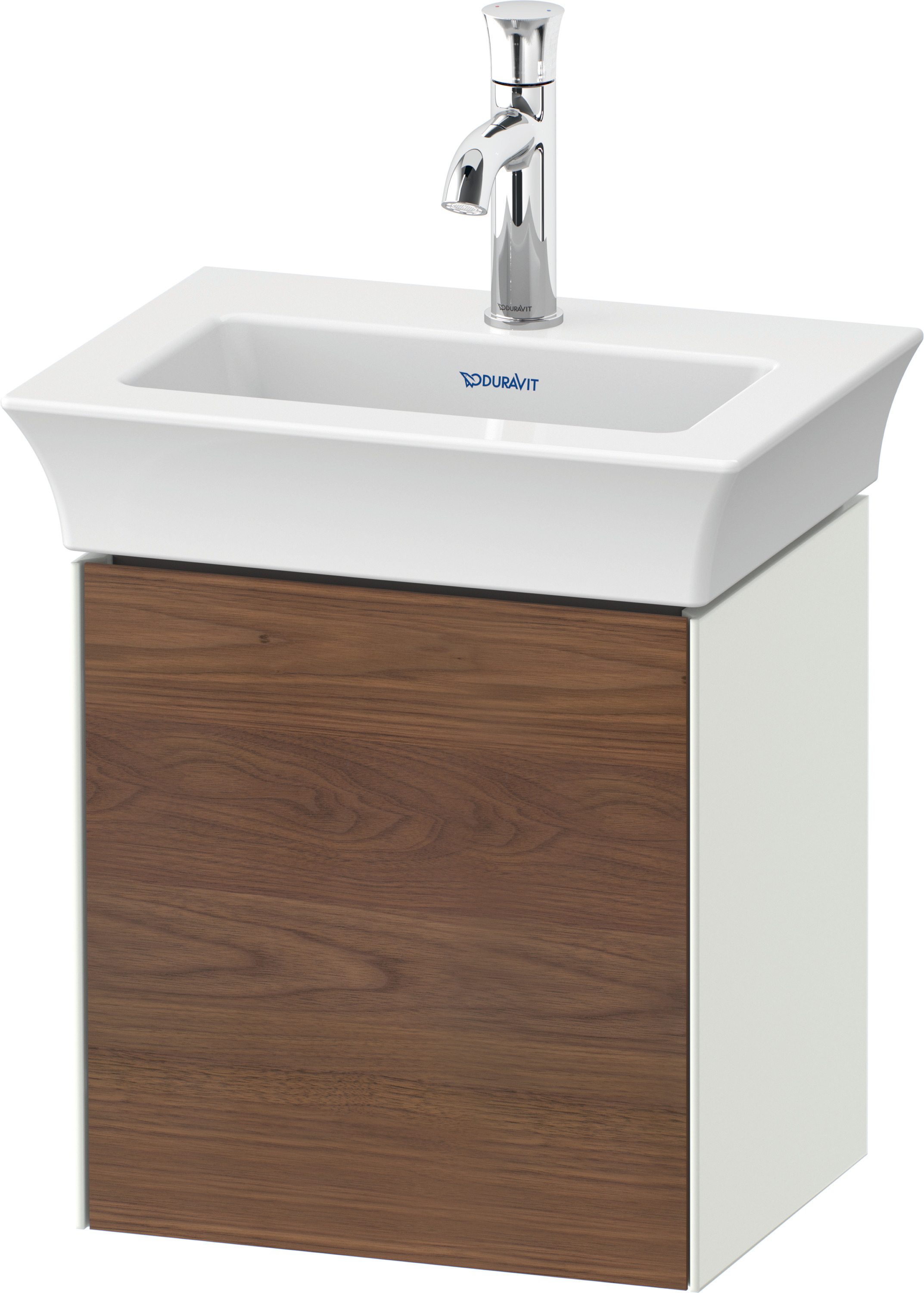 Duravit WTU White Tulip wandh.,1 Tür, TA li. 410x384x298mm,A.Nussb.M/Weiß Seidenmatt