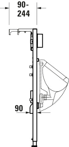 DU DuraSyst.für Urinal,UP-Druckspüler Bef. Flexibel an Traverse