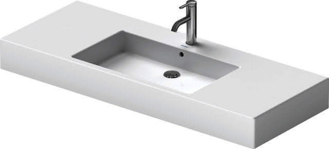 DU Möbelwaschtisch Vero 1250 mm mit ÜL, mit HLB, 1 HL, weiß WonderGliss