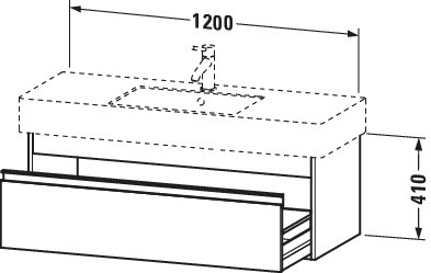 Duravit WTU wandhängend Ketho 455x1200x410mm 1 Auszug, für 032912, basalt matt