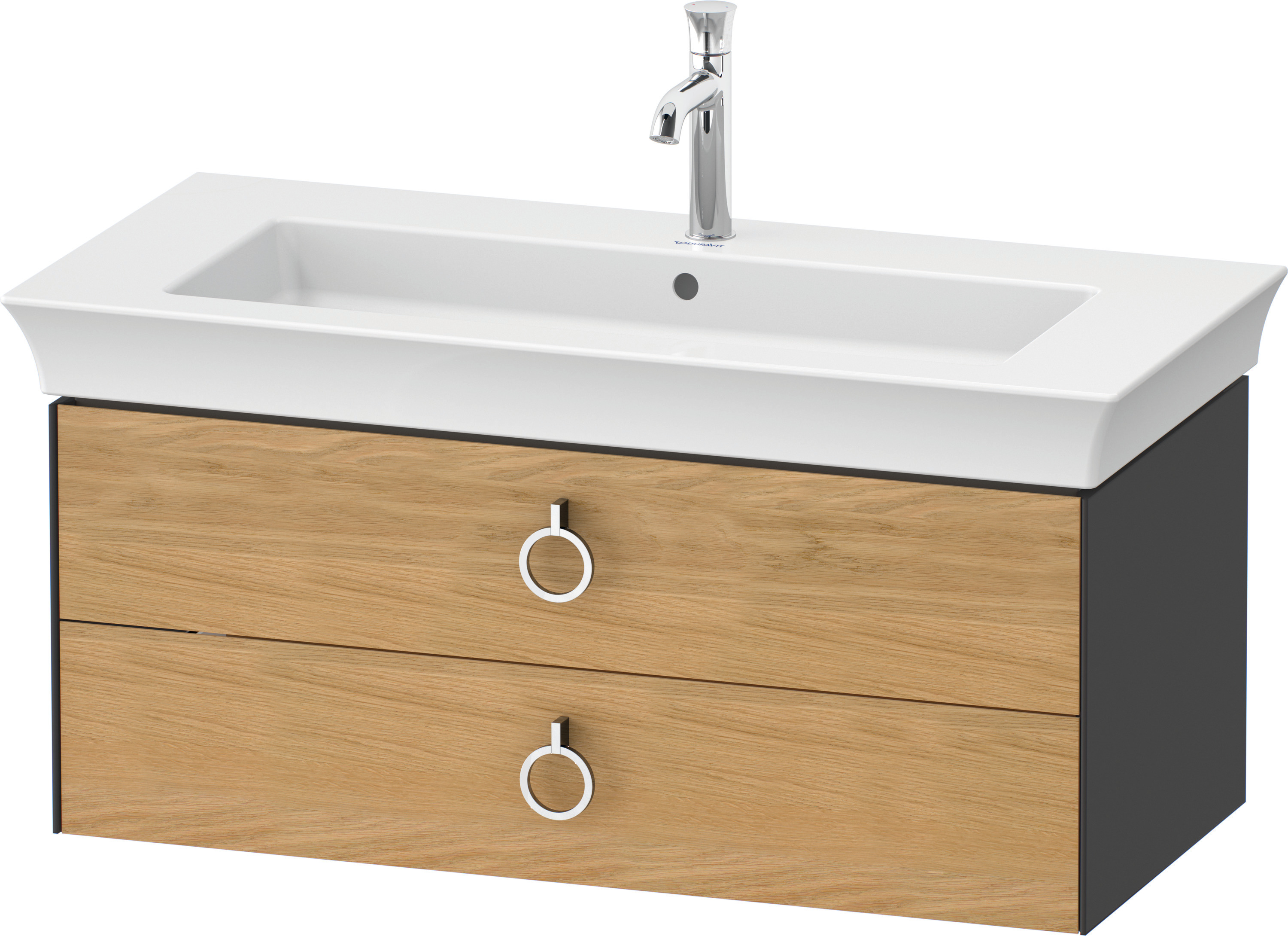 Duravit WTU wandh. White Tulip,2 Schk.,mit Griff,410x984x458,Eiche N.M./Graph.HGL