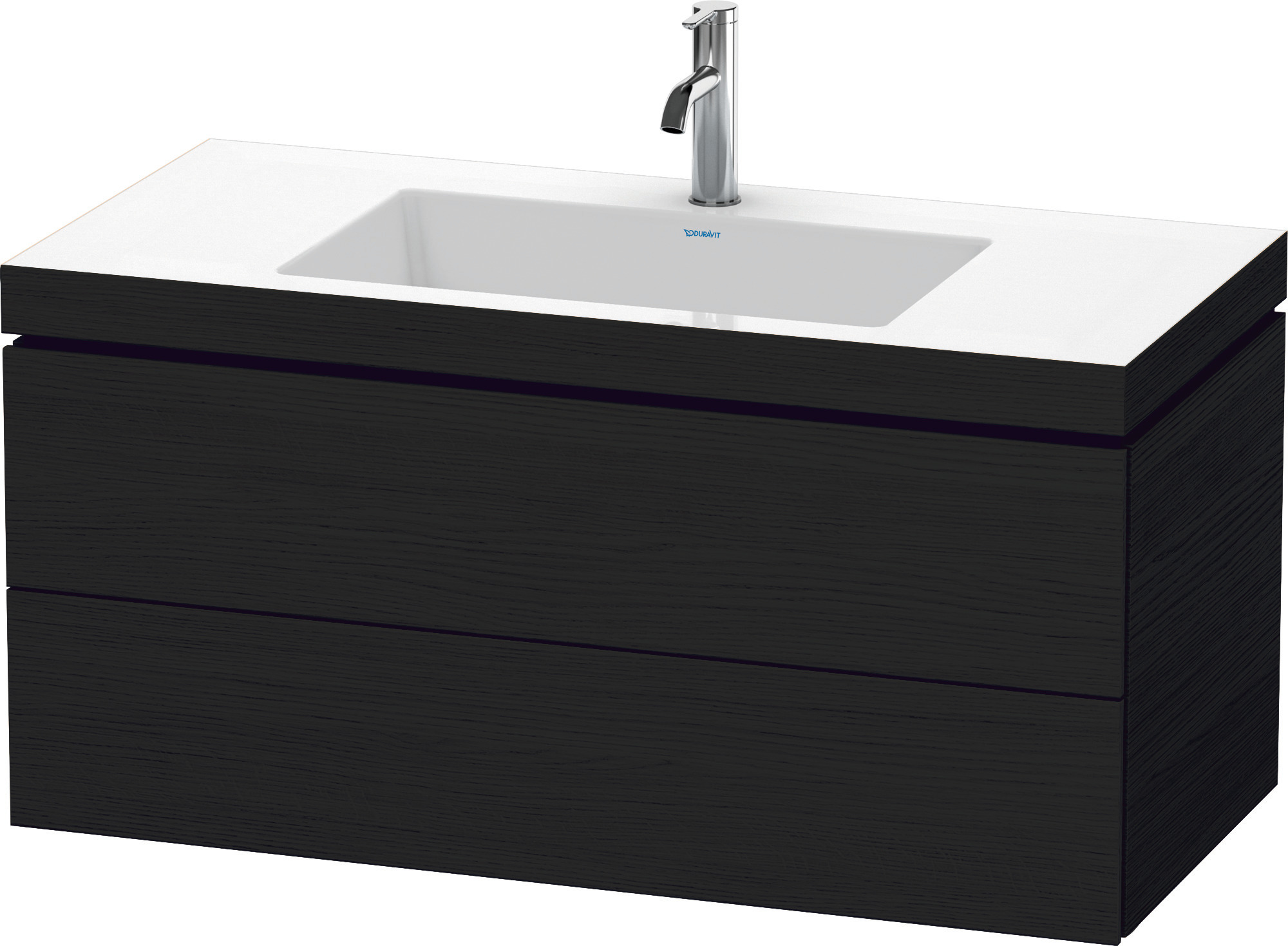 Duravit WTU L-Cube m. Vero Air 500x1000x480mm 1 HL, 2 SchKa, Eiche Schwarz